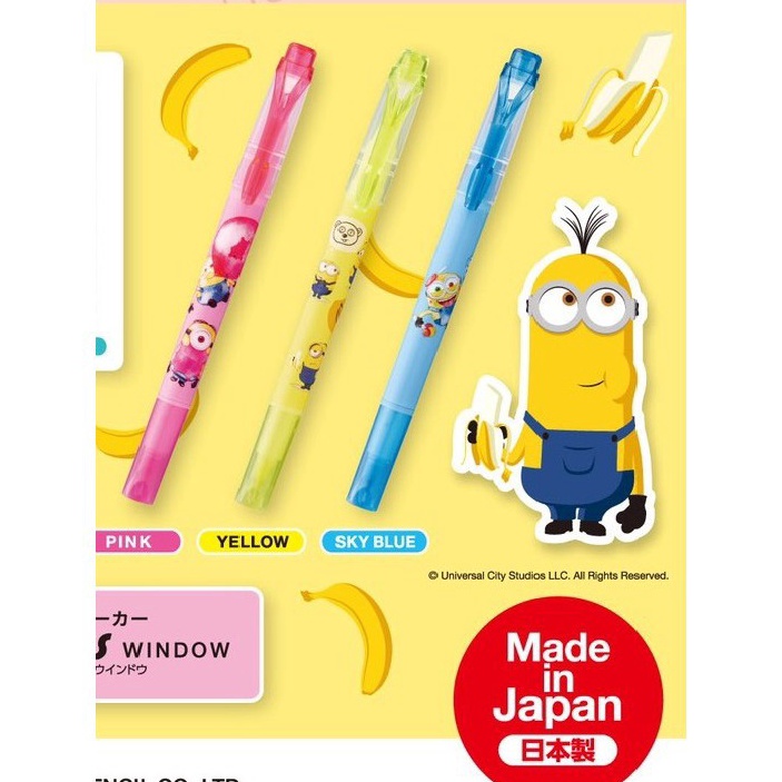 

Uni Propus Window Double Sided Highlighter Minion w H8F9