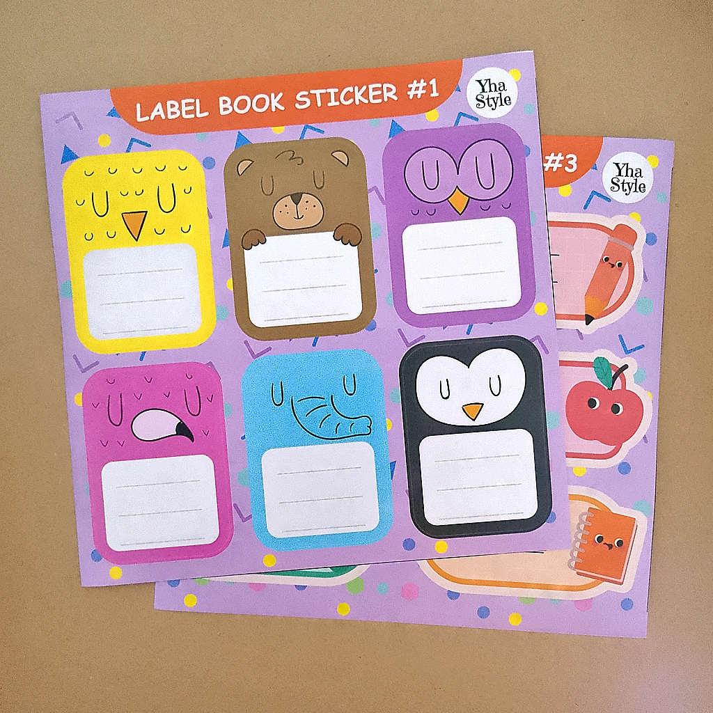 

Stiker nama label custom nama buku sticker lucu binder sekolah kuliah kampus waterproof sticker estetik sticker unik vinyl bahan plastik anti air sticker custom request nama
