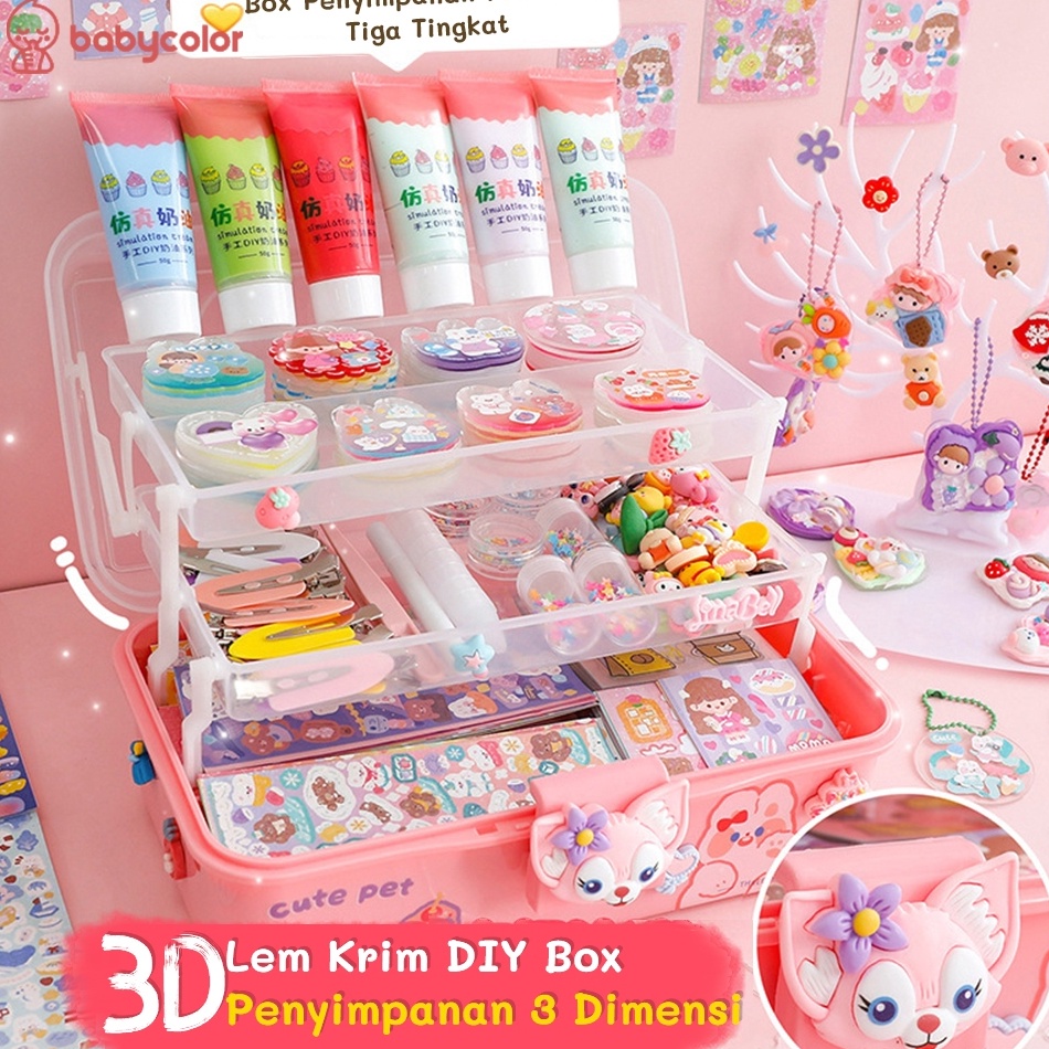 

KODE H79K BABYCOLOR 942 PCS DIY Guka Set Gantungan Kunci Akrilik Keychain Sticker Set Mainan Anak Perempuan