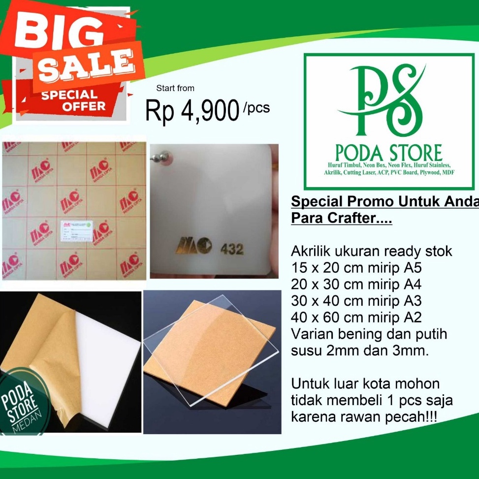 

KODE V38U Akrilik 4x6 mirip A2 2mm Nobrand Promo