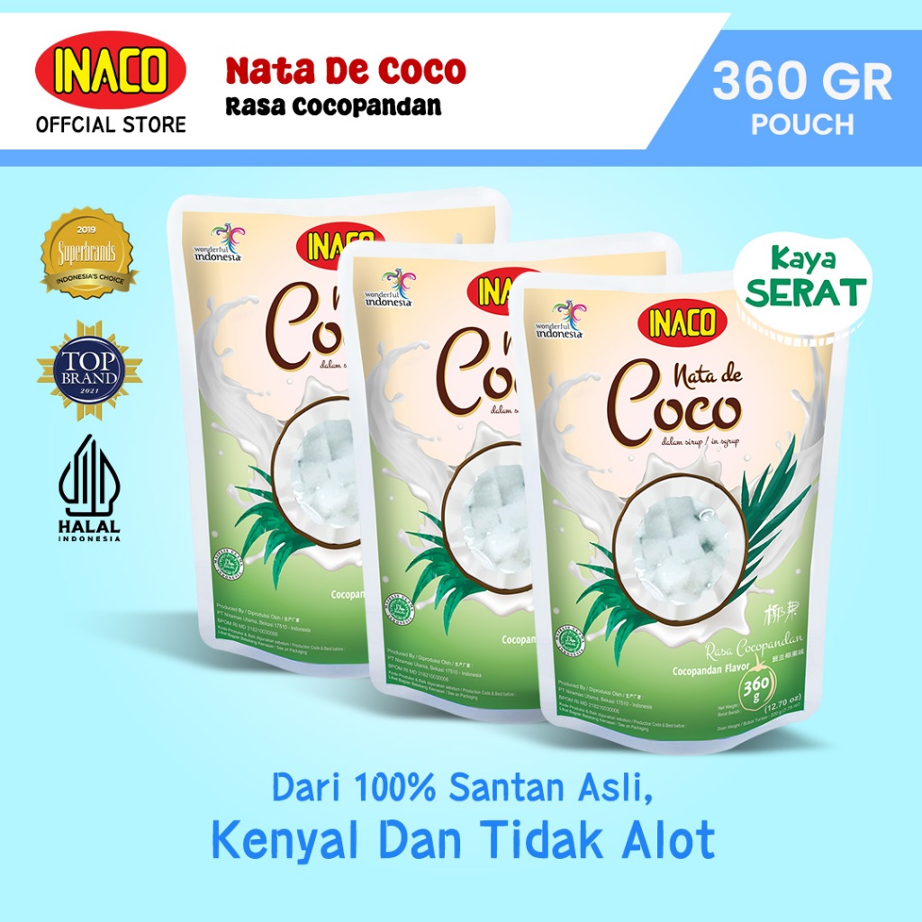 

INACO Nata De Coco Cocopandan Pouch 360gr - Triplepack