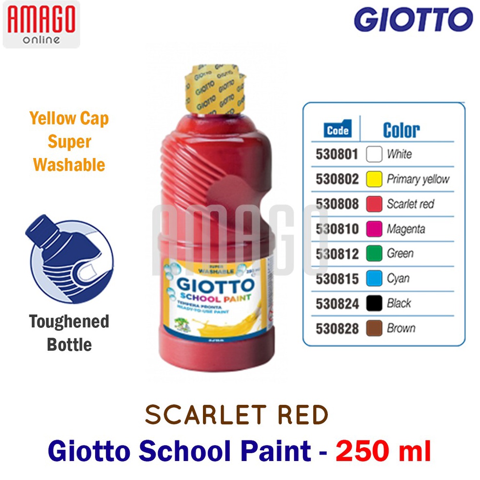

KODE X43B GIOTTO School Paint Cat Air Poster Lukis Sekolah 25 ml warna Red 5388