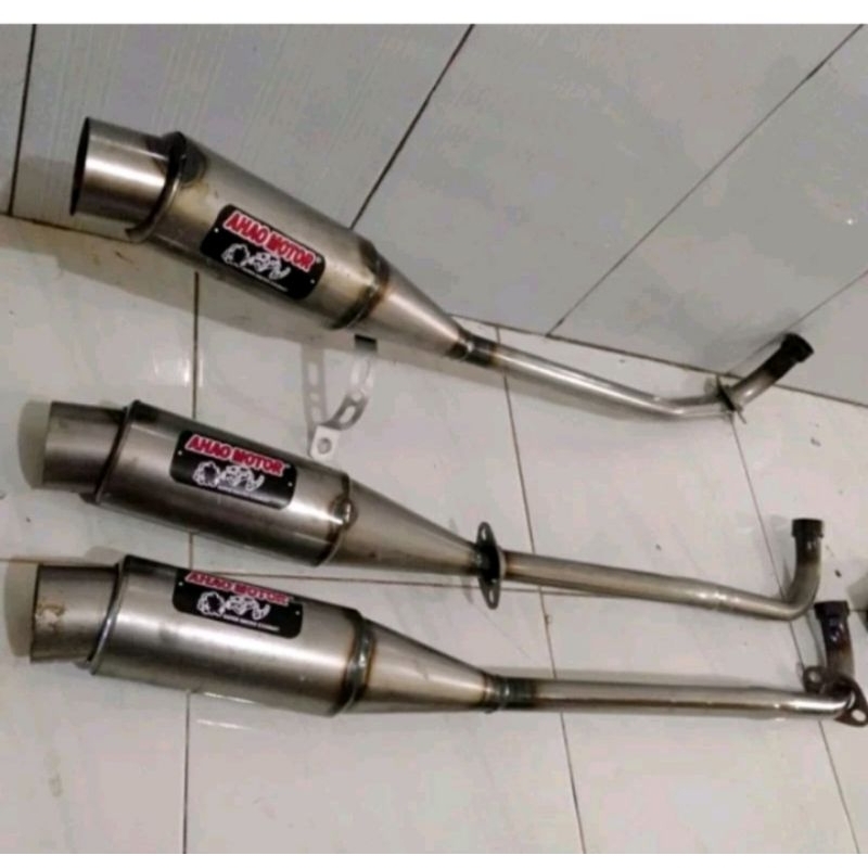 KNALPOT RACING AHAU UNTUK MOTOR SUPRA ,VEGA ,JUPITER ,SMASH FULLPERNIS FULLSET
