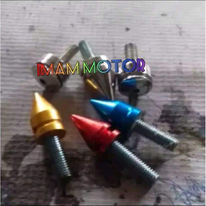 Baut tanam drat 10 lancip kepala cnc warna