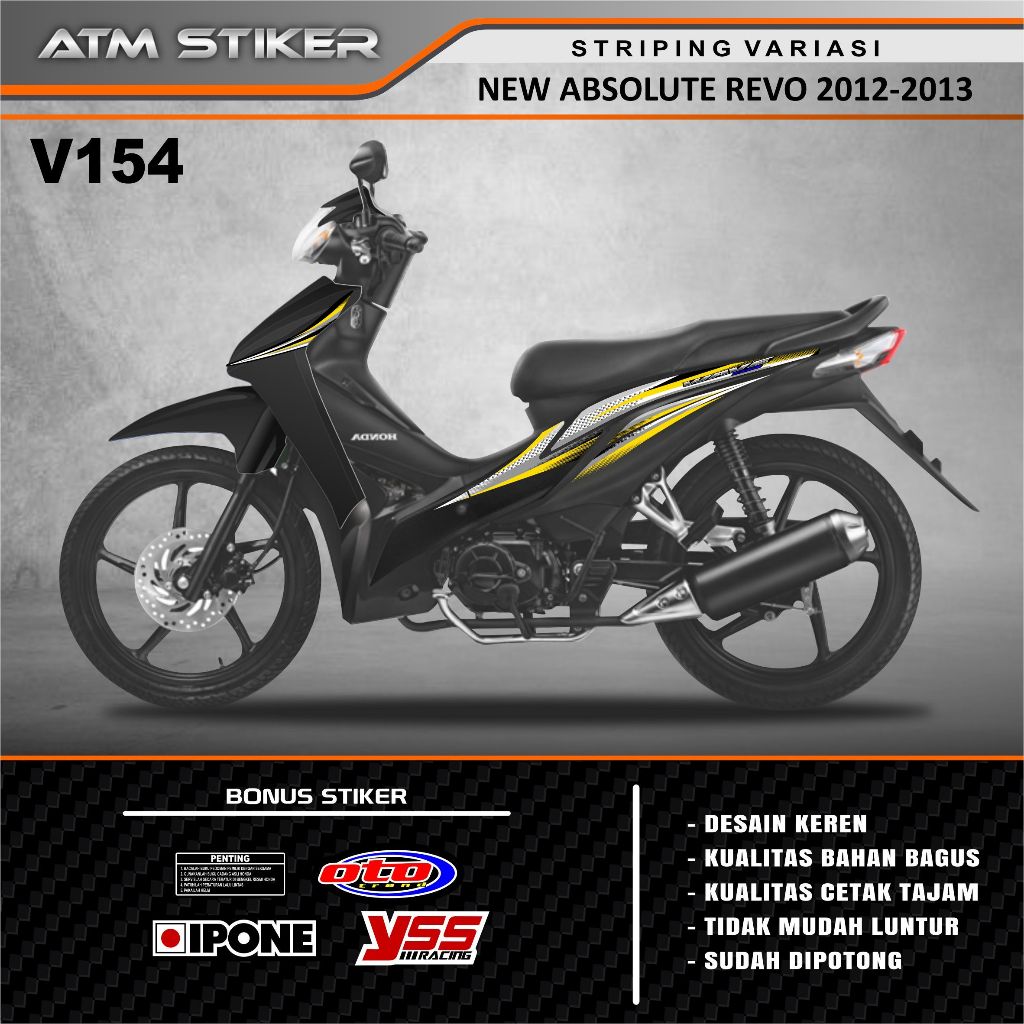 Stiker striping variasi new absolute revo tahun 2012-2013
