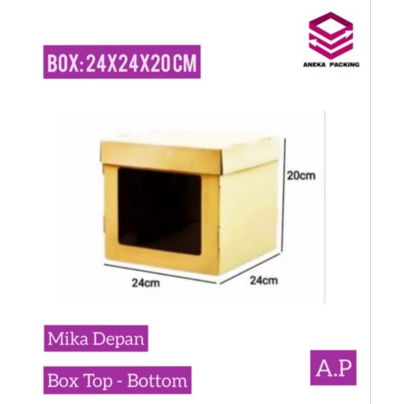 

Box 24x24x20 cm E - Flute ( window Mika Depan)/hampers/boxpuding#boxkuetart/kardus/packing