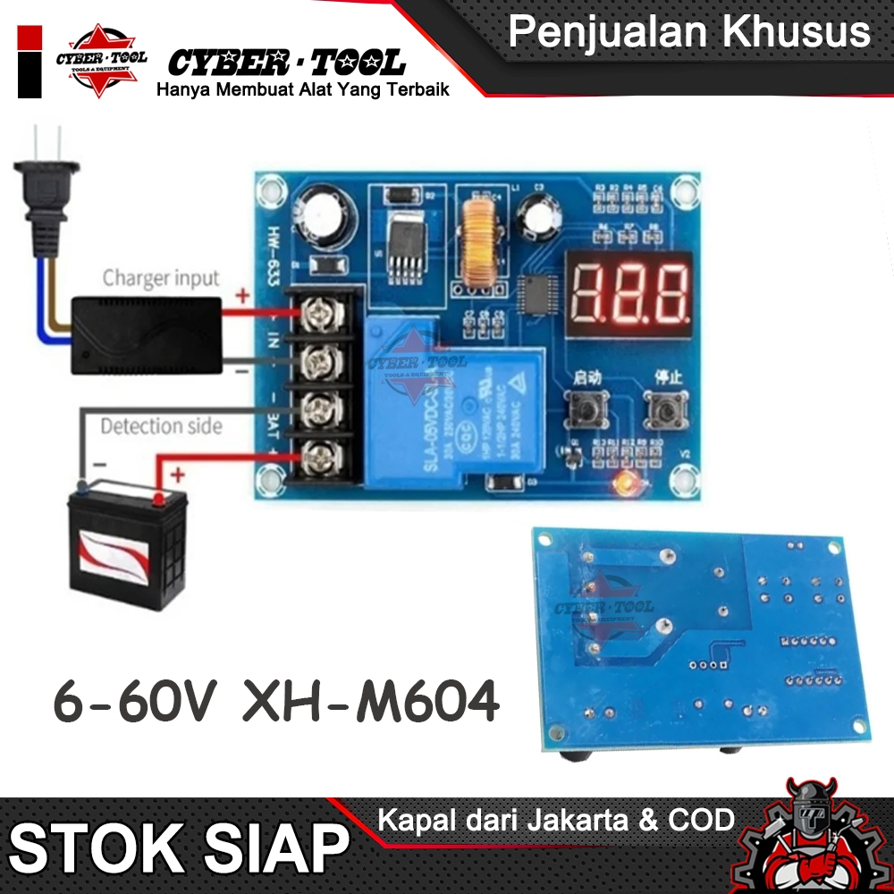 Battery Charger Control Module 6-60V XH-M604 kontroller Cas Baterai 12V 24V 48V xh-m604 Saklar Pelin