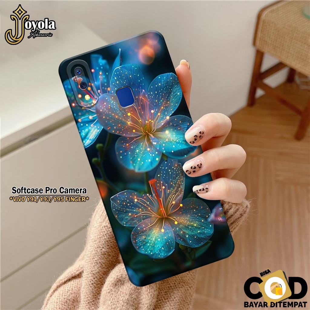 Case VIVO Y91/Y93/Y95 FINGER Fashion Casing Bunga Softcase Pro Camera - Case Pelindung Kamera - Bump