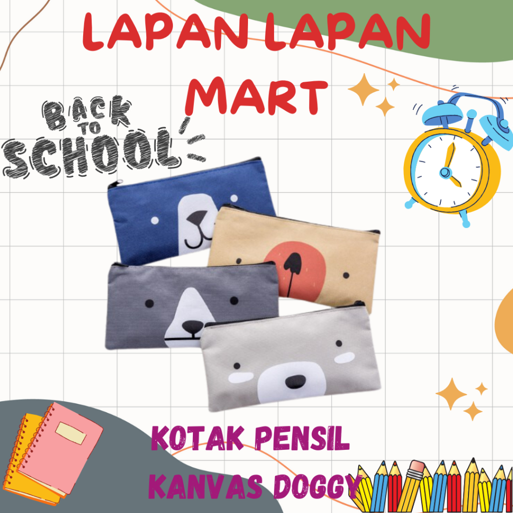 

Kotak Pensil Kanvas Doggy