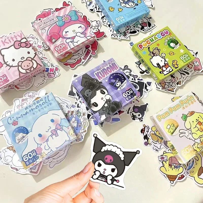 

MYUME.STORE || 60 Lembar stiker SANRIO kuromi cinamoroll hello Kitty my melody pochacco Stiker Lucu Motif Kartun Korea Aesthetic Tempelan Momo Helm Motor Dinding Kamar