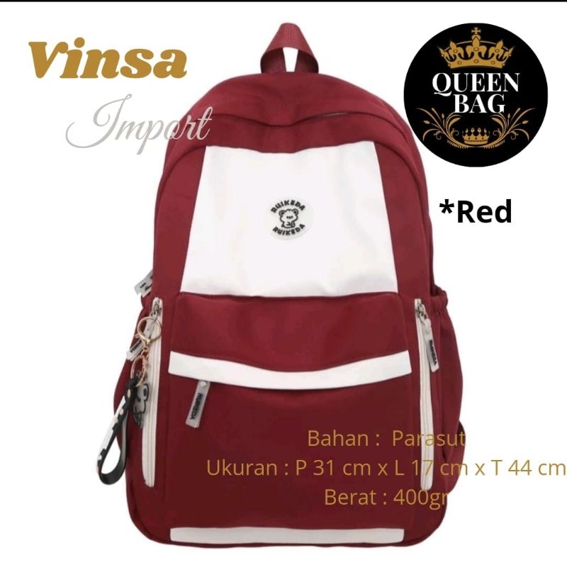 TAS RANSEL IMPORT ANAK SEKOLAH PEREMPUAN TAS GENDONG BAHAN PARASUT VINSA