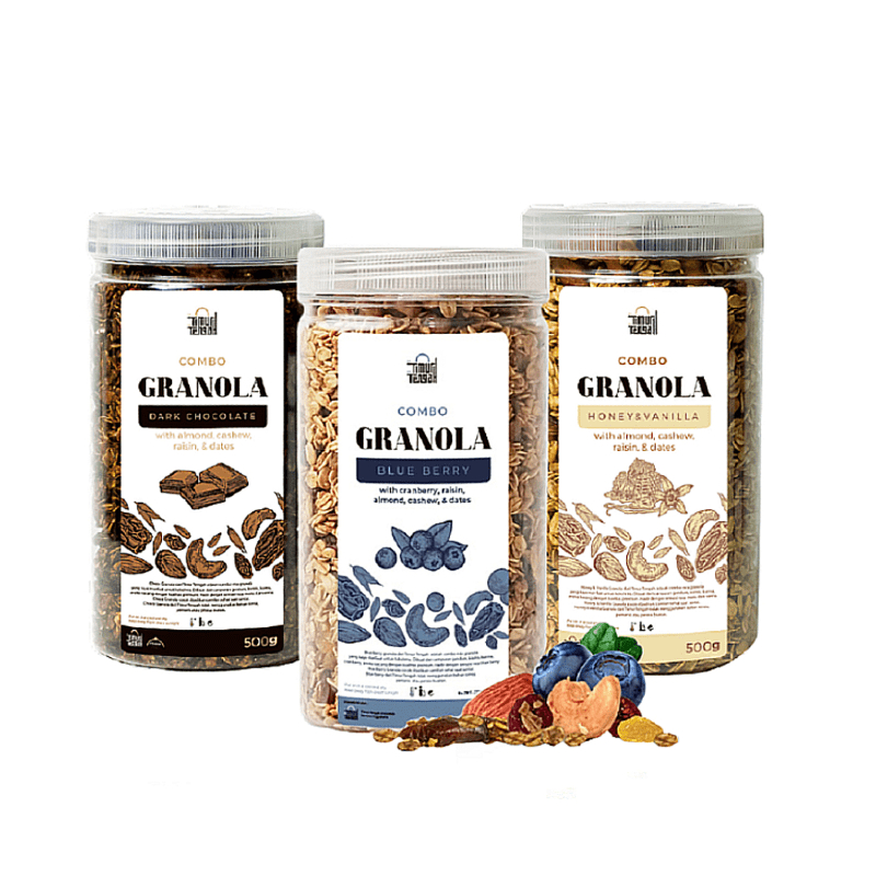

Granola 500 gr Premium Timur Tengah Coklat Blueberry Vanilla | Sereal Makanan Camilan Diet Sehat High Quality