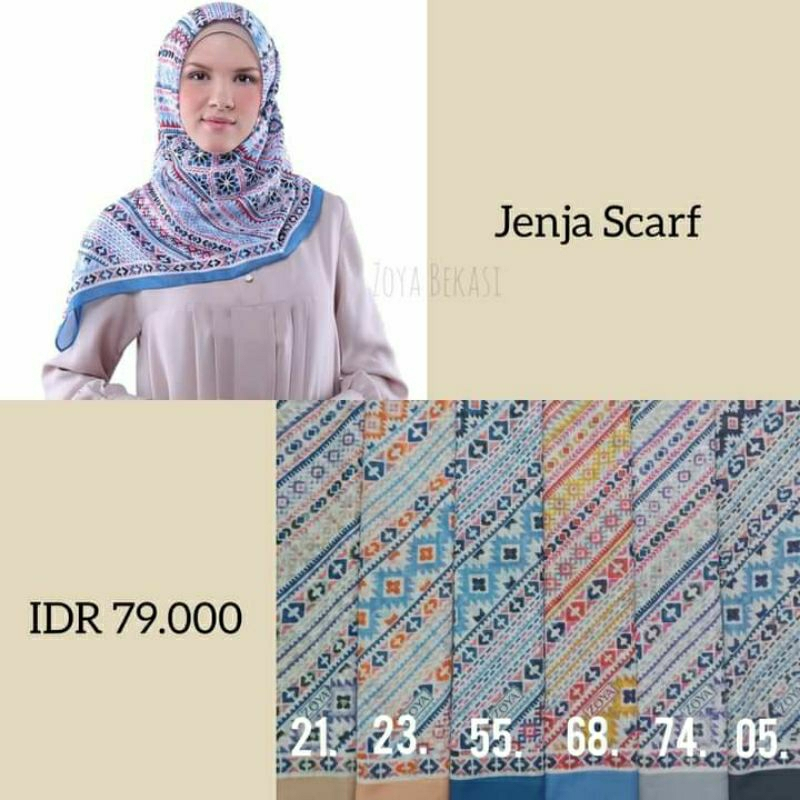 SALE ZOYA HIJAB SEGIEMPAT MOTIF JENJA SCARF