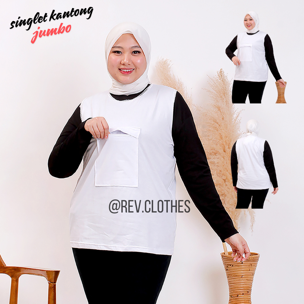 Singlet Wanita Jumbo Haji Umroh BAhan Kaos Cardet Kantong Depan Resleting