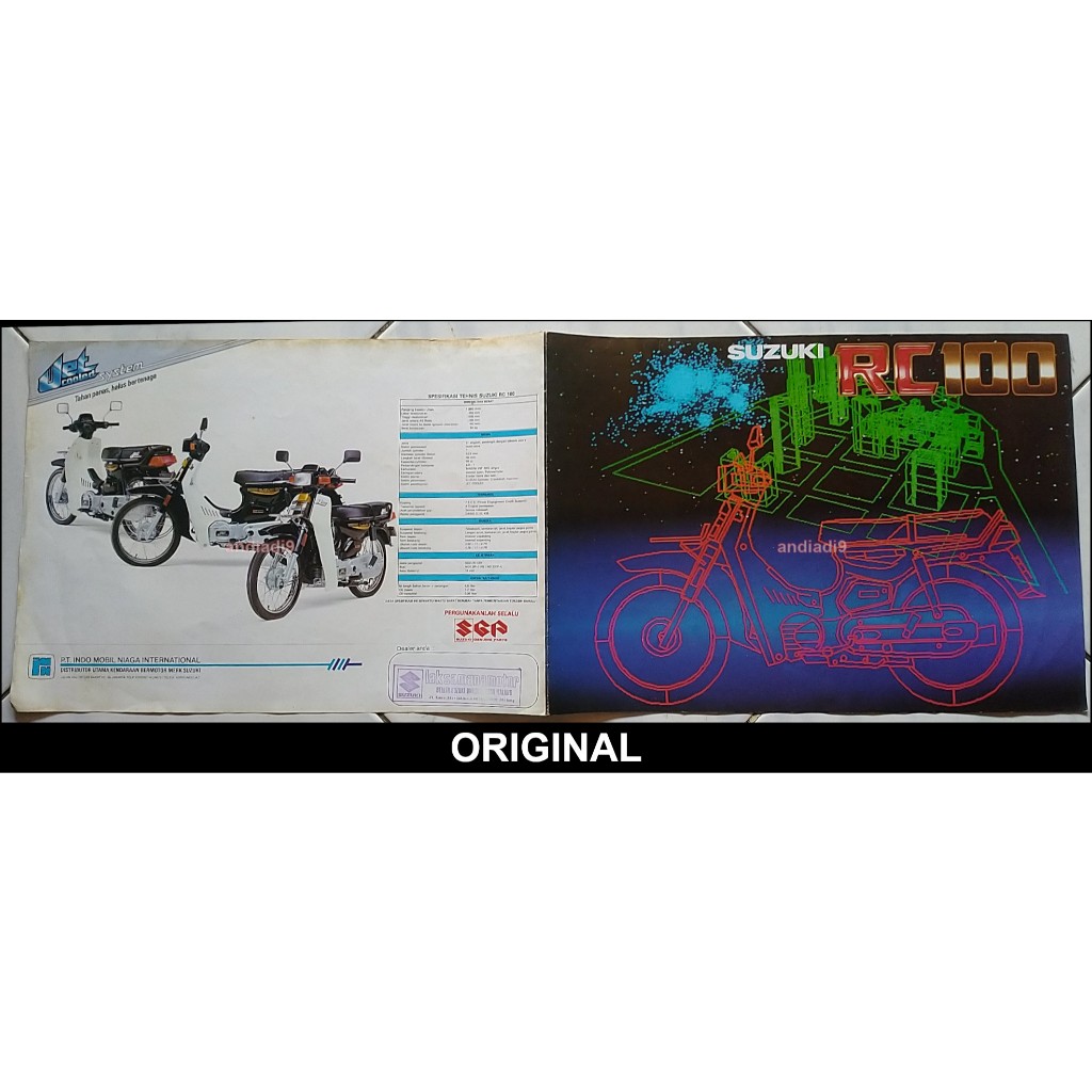 BROSUR SEPEDA MOTOR SUZUKI RC100 ORIGINAL
