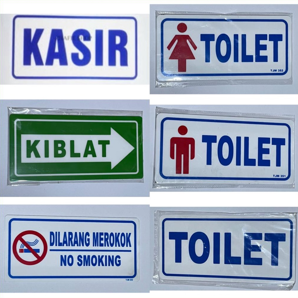 

Acrylic Plat Sign Label Kiblat, Toilet Cewek, Toilet Cowok, Di Larang Merokok, Kasir Bahan Akrilik Berkualitas