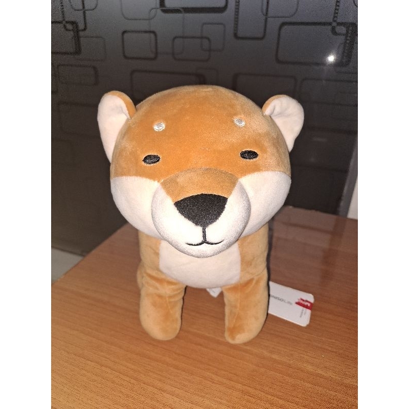 Boneka Corgi MINISO Life New Tag & Bunga Tulip Rajut – Kado Ulang Tahun Ultah