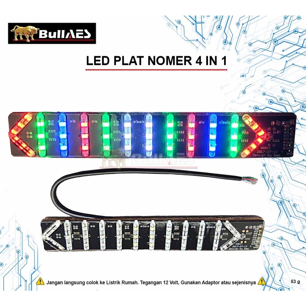 Lampu Sorot 4In1 Hjg Lampu Plat Colourfull Waterproof