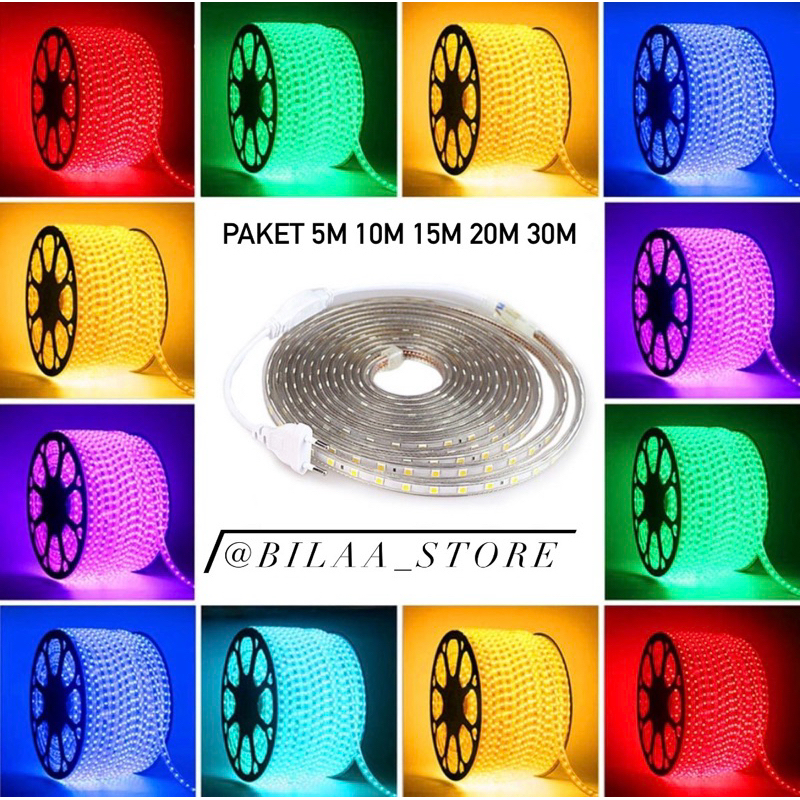 Paket Lampu Led Strip Selang 5050 (lampu strip+ Socket )Lampu Hias/ Led Strip Starlux 5050