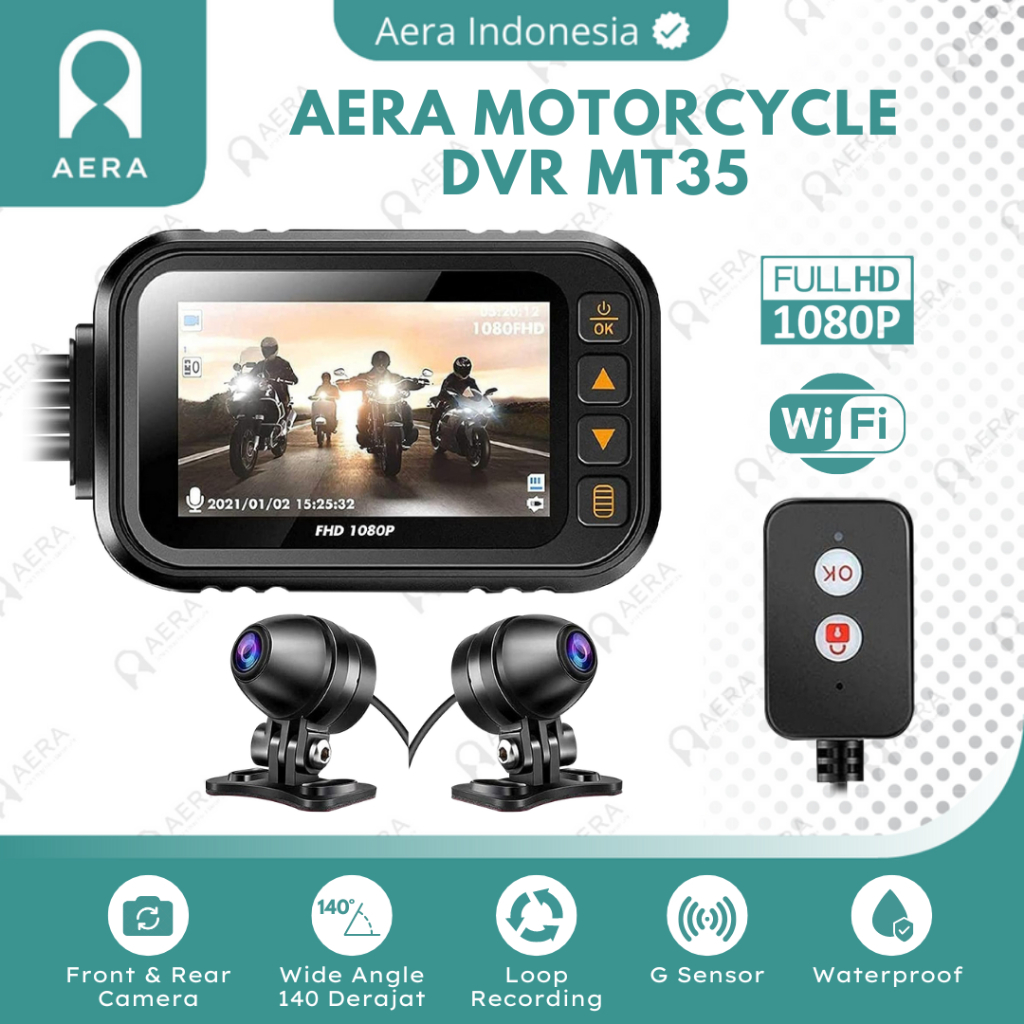 Motorcycle Dvr | Kamera Perekam Motor | Motorcycle Recorder MT35 MT83B Wifi GPS | Dashcam Motor