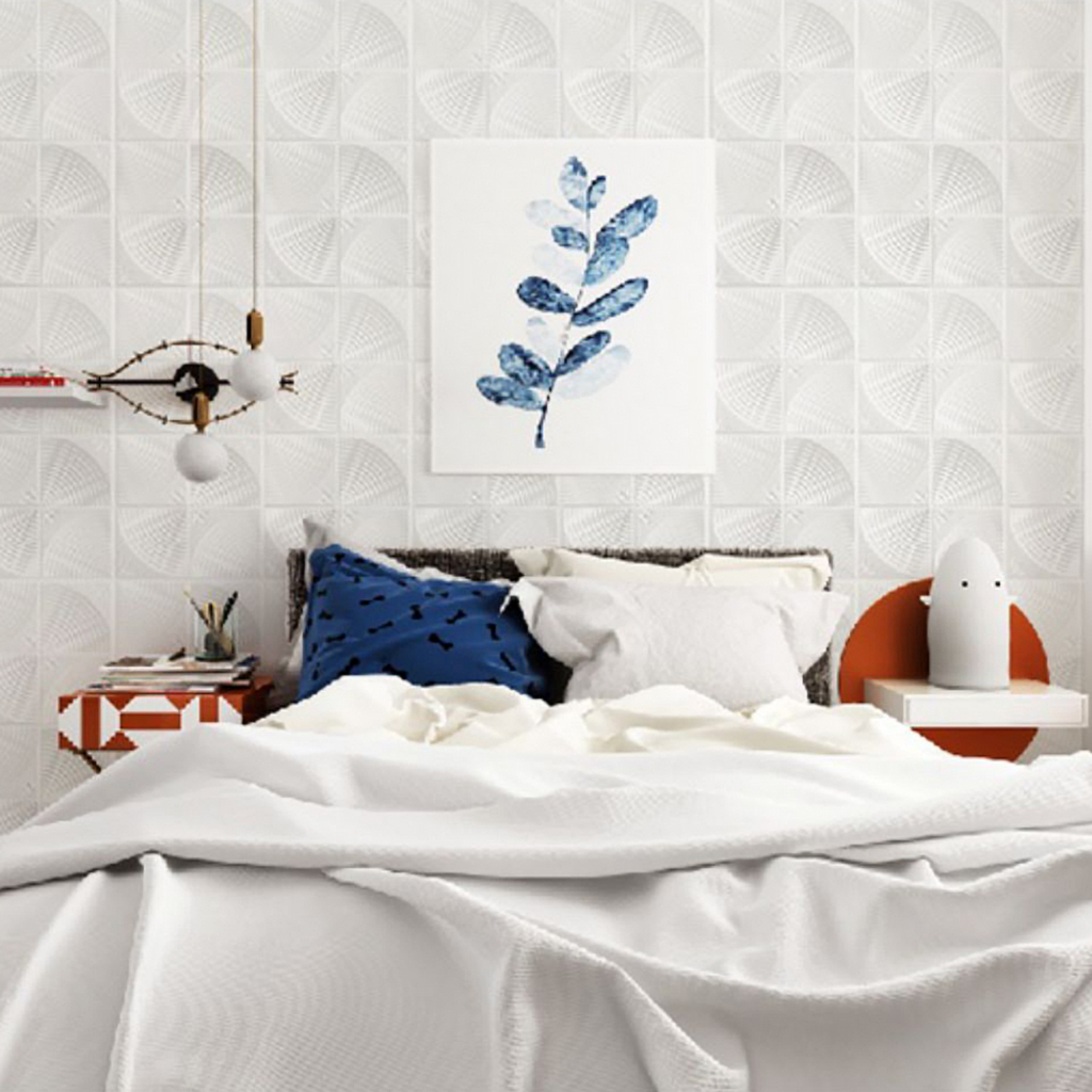 Wallpaper 3D Brick Foam Wallpaper Dinding Motif Lingkaran