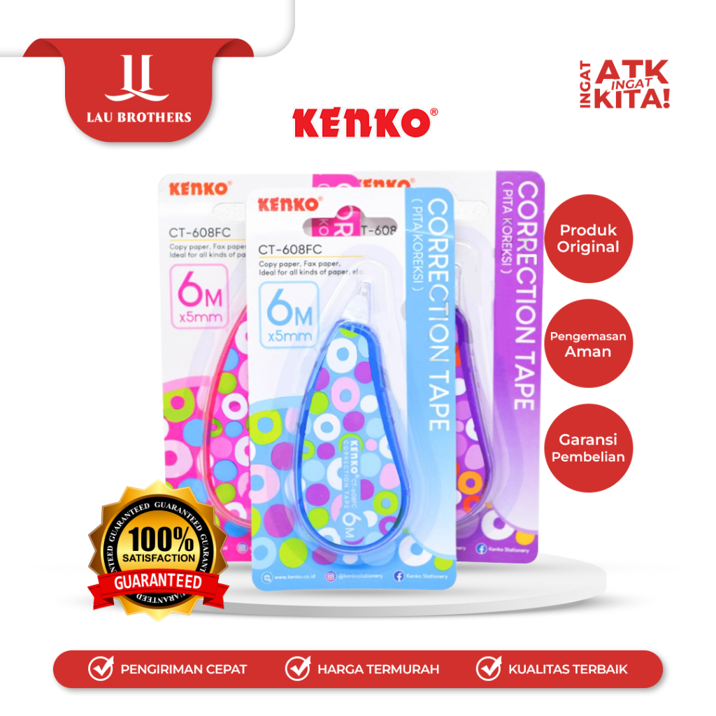 

KENKO PITA KOREKSI/ CORRECTION TAPE CT-608FC [6M x 5mm] (1PC)