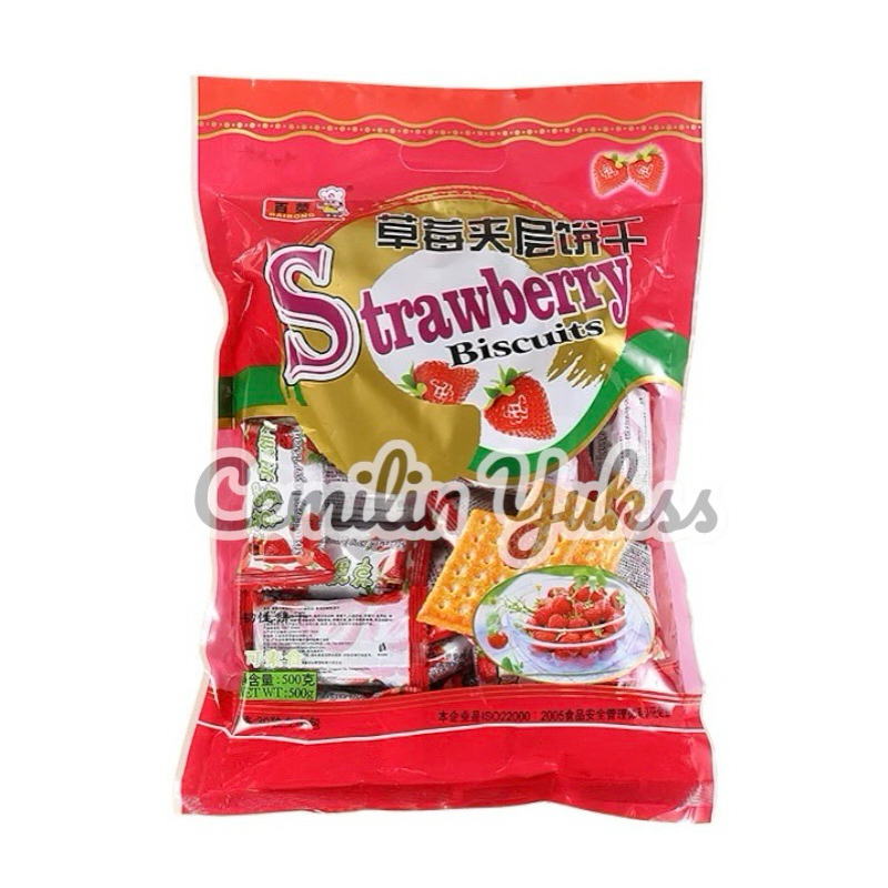 

Bairong Strawbery Layer Biscuits 528g Biskuit Lapis Stroberi