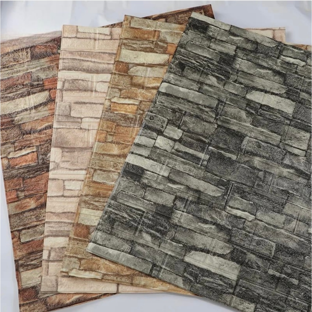 Wallpaper 3D Foam Wallfoam Brick Foam Motif Batu Bata Alam Warna