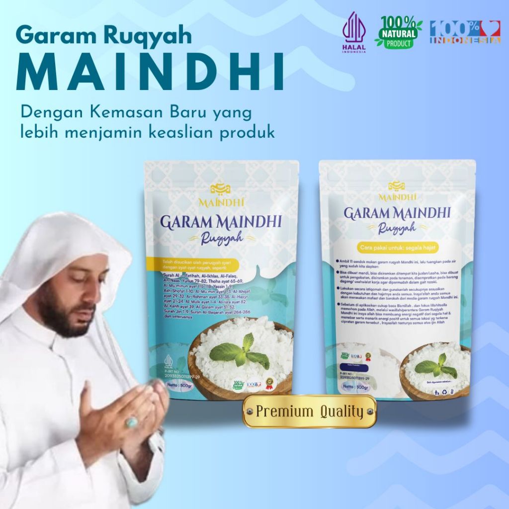 

Garam Maindhi Original 500gr - Salt, Minyak Bidara, Parfum, Tasbih