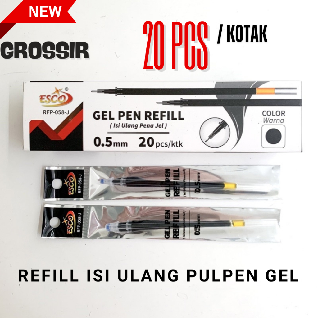 

Harga Grosir (1 Kotak / 20 Pcs) - Refill Gel Pen 0.5mm Hitam - Isi Ulang Pulpen - Mata Jarum - Cod - Duta Gemilang