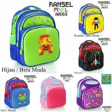 TAS RANSEL SEKOLAH LEGO ANAK SD CEWEK/COWOK KREATIF BISA BONGKAR PASANG SUKA2