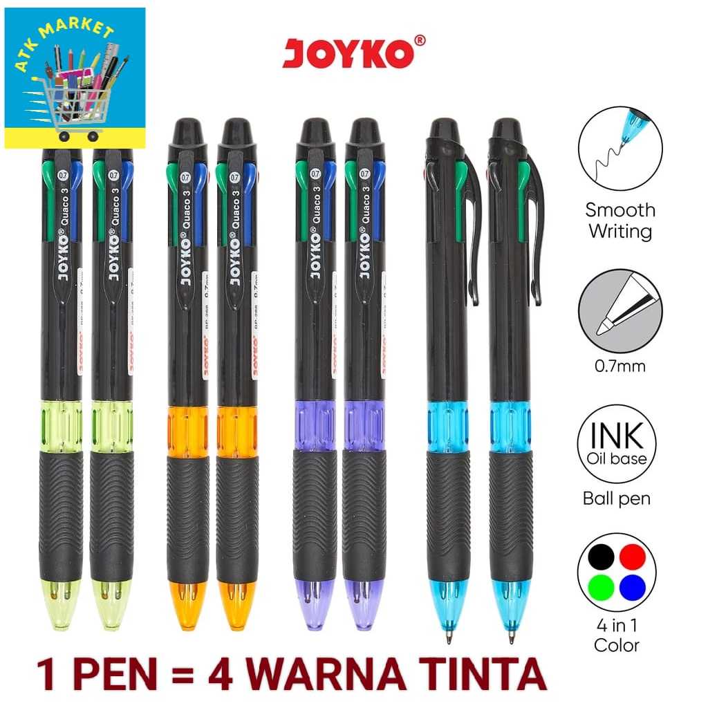 Bolpen / Pulpen / Ballpoint 4 warna Joyko Quaco BP-288