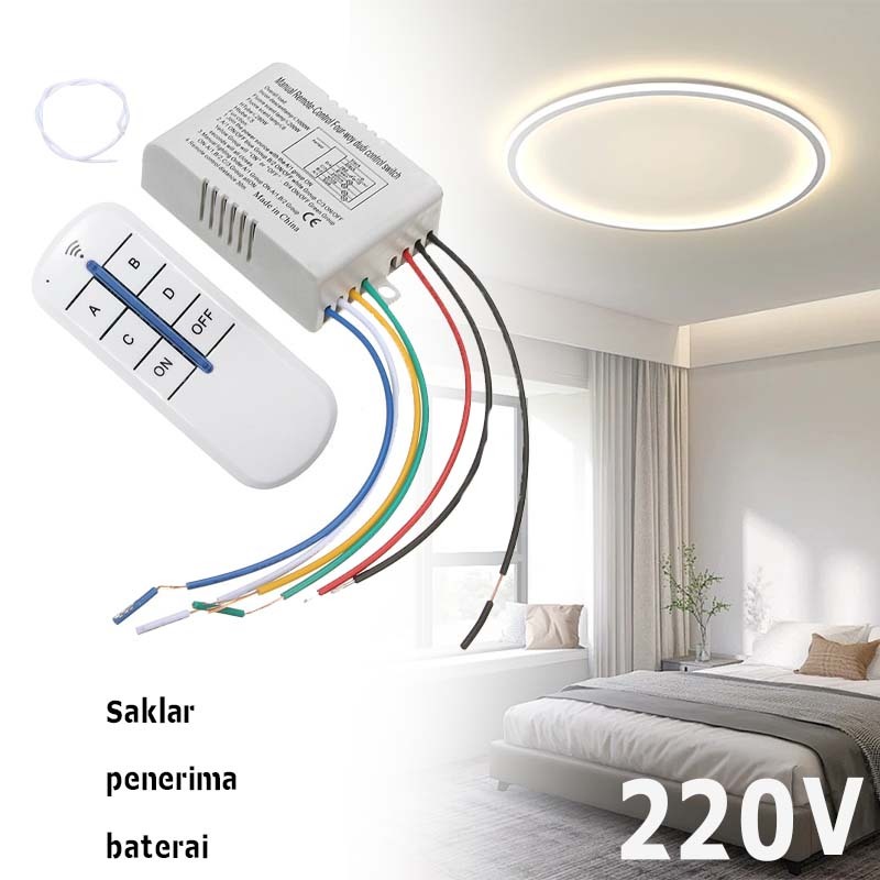 Remote Saklar On Off Saklar Remote 4 Chanel Saklar Wireless 220v Universal Remot Saklar Lampu
