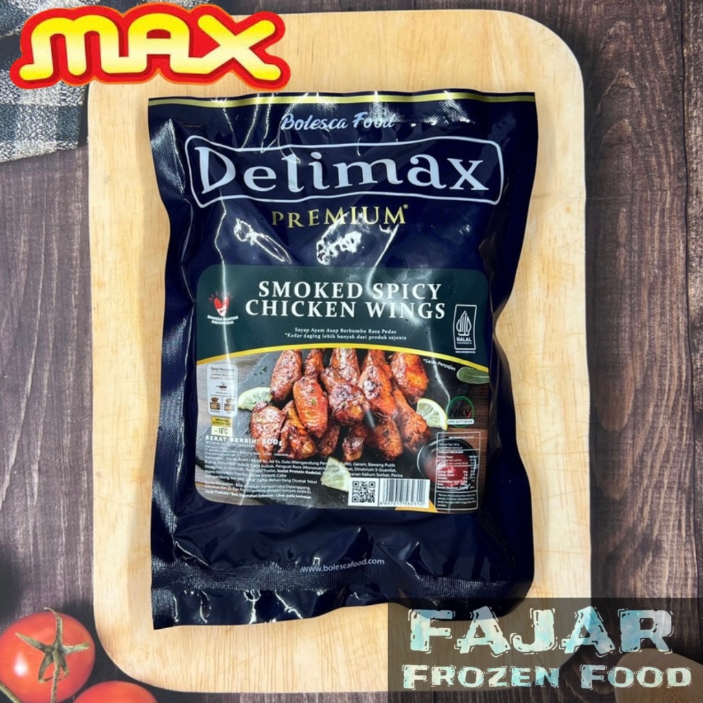 

DELIMAX SMOKED SPICY CHICKEN WINGS 500gr | DELIMAX SAYAP ASAP 500gr