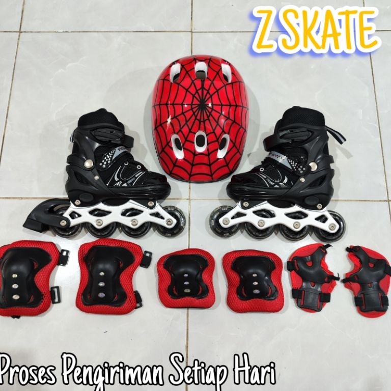 Sekombinasi putih  Pink kombinasi hitamTerimapatu Roda Fullset Lengkap DekkerHelm  Inline Skate Bisa