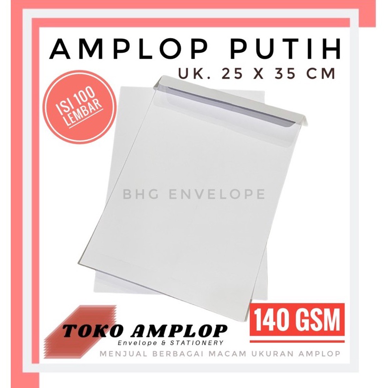 

Amplop FOLIO PUTIH TEBAL 14gr 25x35 c E4N2