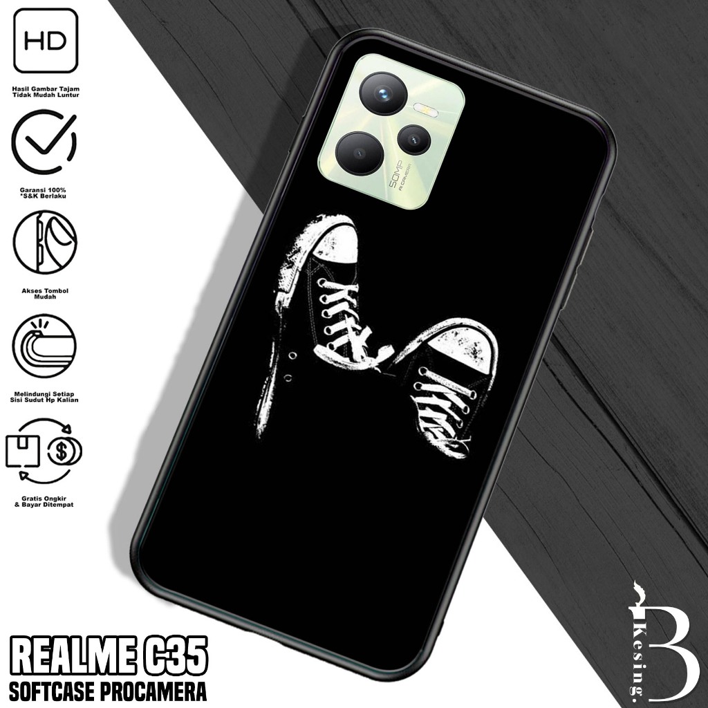 Case Realme C35 - Casing Realme C35 Motif BLCK - Silikon Hp Realme C35 - Kesing Hp Realme C35 - Soft