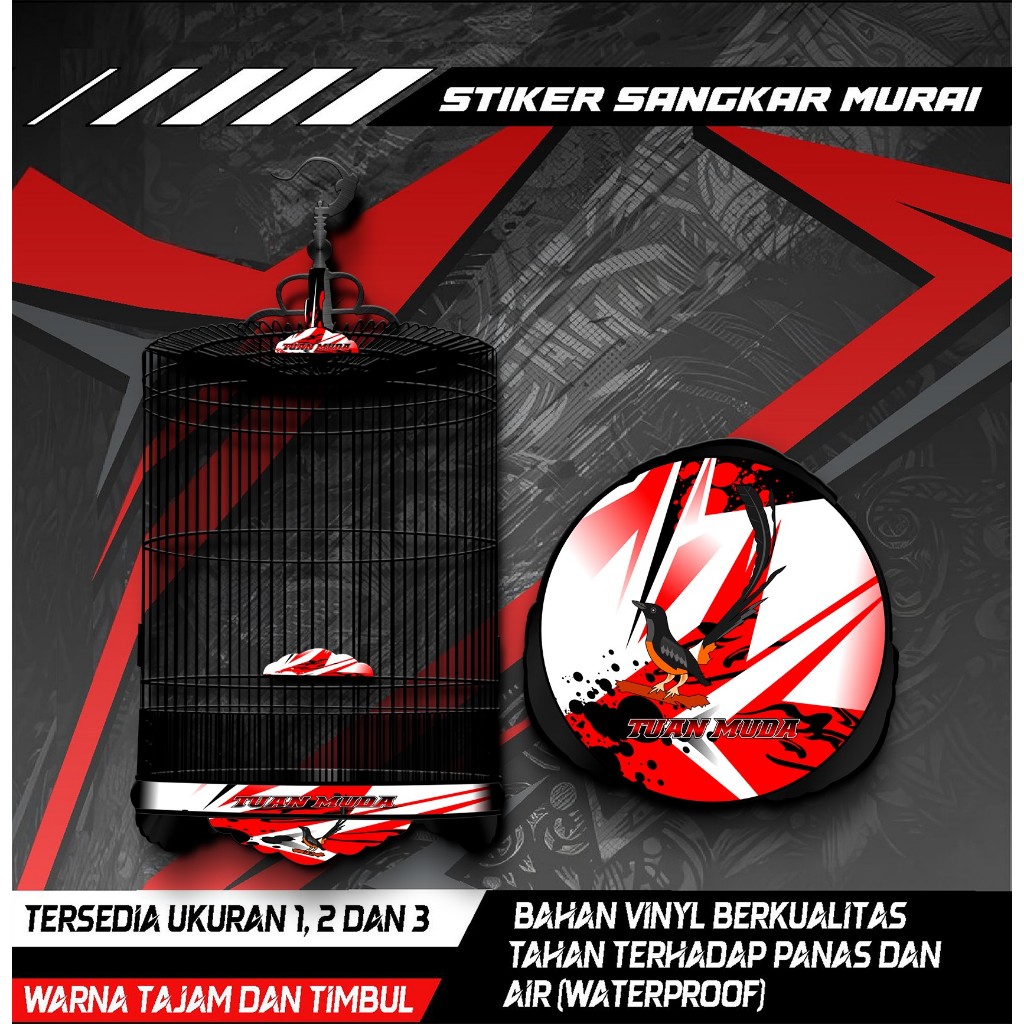 

Stiker Decal Sangkar Burung Murai, Sangkar Bulat Custom, COD, High Quality, Anti Air, Murah