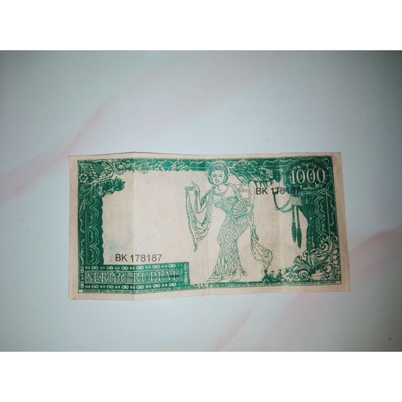 1000 rupiah kuno Soekarno tahun 1964 asli