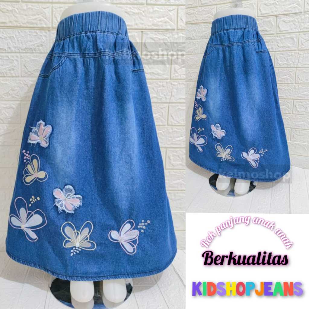 rok panjang jeans semata kaki/ rok panjang jeans anak perempuan/ jeans anak perempuan bagus termurah