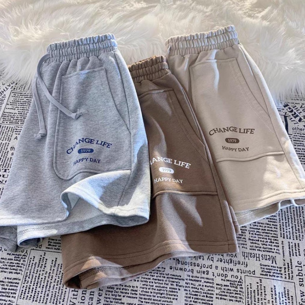 KODE C64J CHANGE LIFE SHORT PANTS BASIC CELANA PENDEK UNISEX FLEECE IC