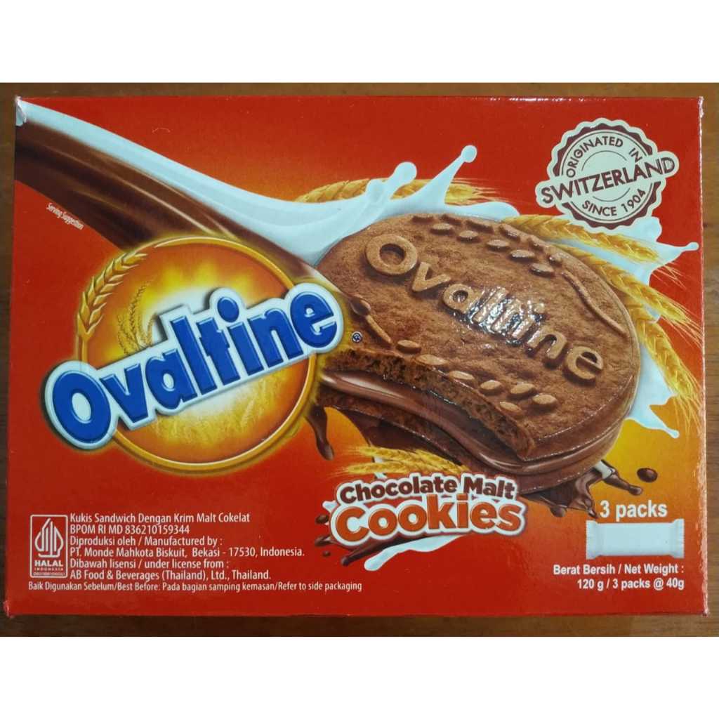 

OVALTINE Chocolate Malt Cookies 120gr ( 3 Packs @40gr )