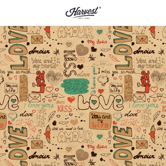 

RESTOK GAN Kertas Kado Harvest Wrapping Paper Brown Kraft Love