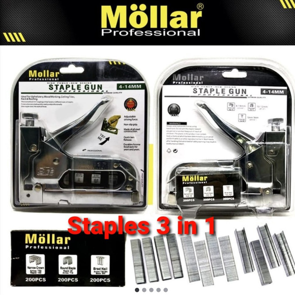 

MOLLAR Staple Gun 3 in 1 Way Heavy Duty Staples Tembak hekter jok g E4G2