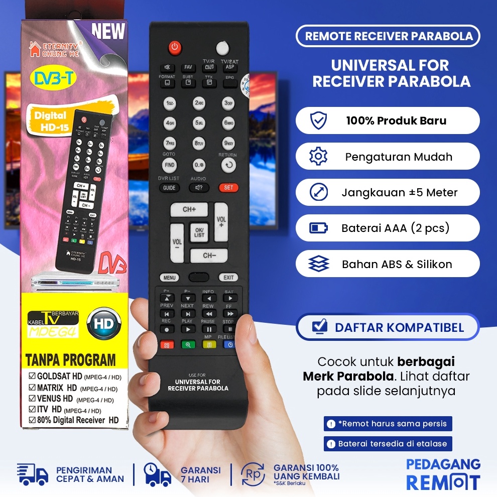 HOT PROMO Remot Remote STB Receiver Parabola Multi Universal Indovision Top TV Skynindo Venus Matrix