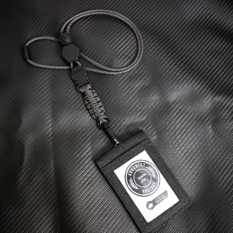 

Lanyard ID Card Tali Paracord Tactical Militer Polri Frame Kanvas Snaphook Alloy Besi Premium h H6H8