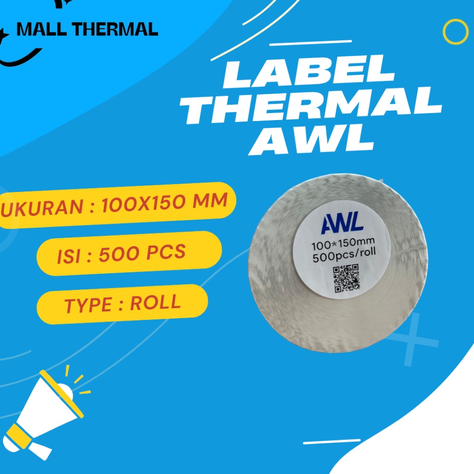 

LABEL THERMAL AWL UK 1X15 MM ISI 5 STICKER BARCODE RESI y Z8P2