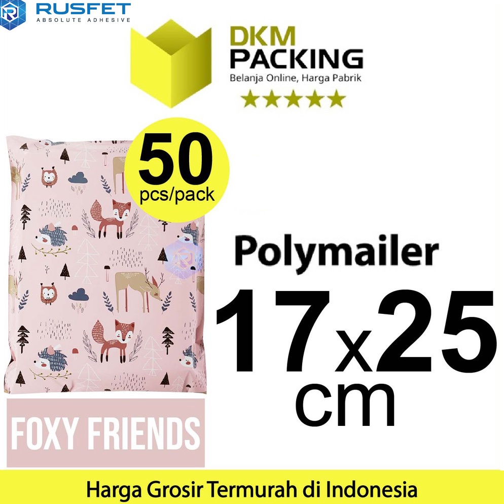 

Amplop Plastik Packing 17x25cm Polimailer RUSFET Polymailer PREMIUM TERMURAH Fox PACK q J2X6