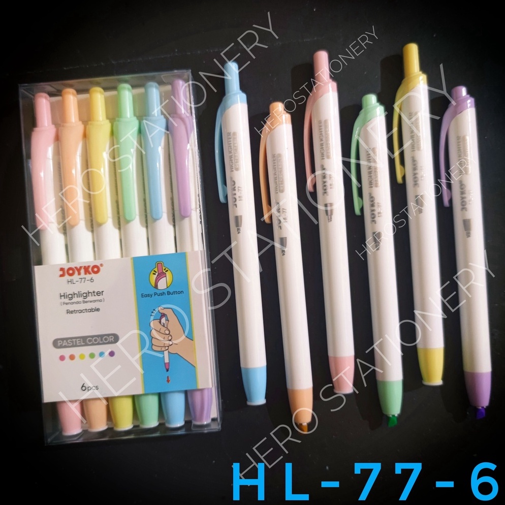 

Highlighter pulpen marker pastel colors joyko 6 warna HL776 q G1J6