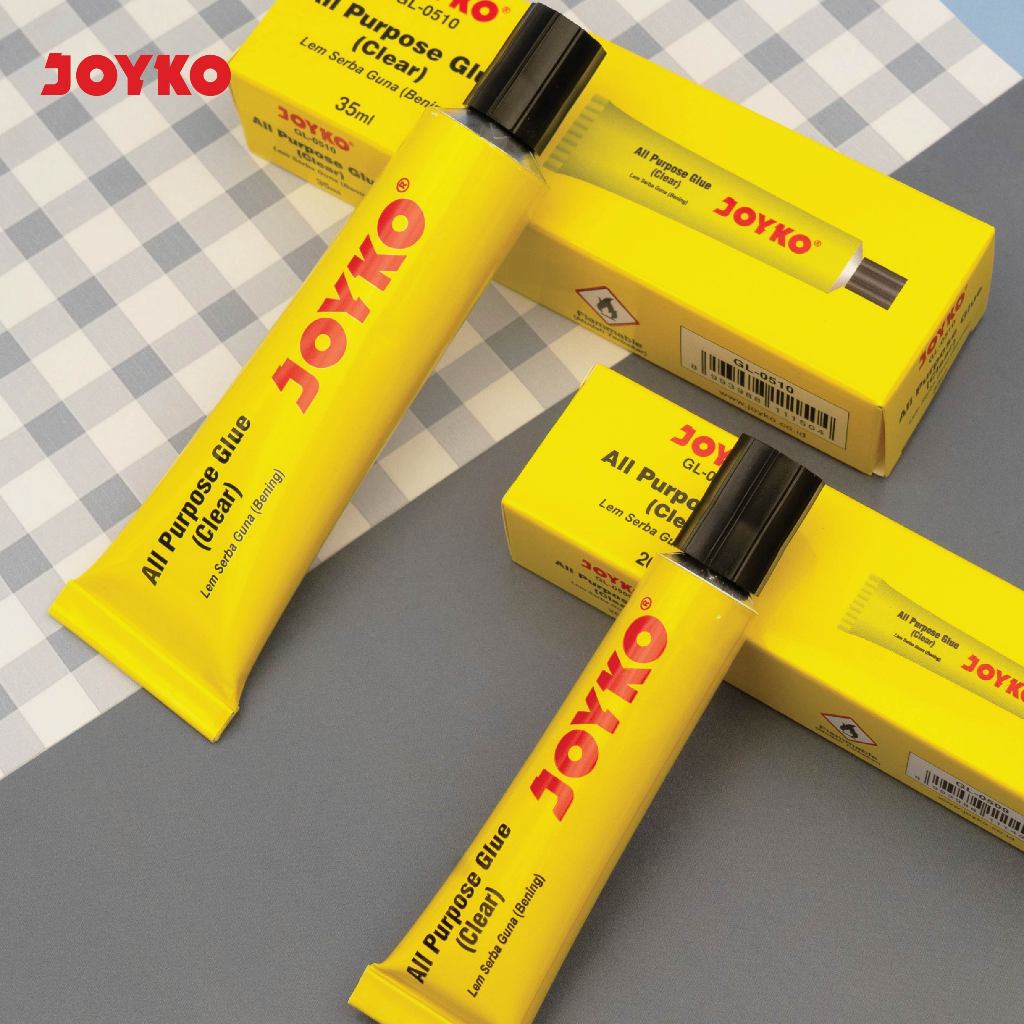 

Joyko All Purpose Glue 7ml 20ml 35ml Lem Serbaguna Lem Kertas Bening Transparan Joyko Cair Bening GL-506 GL-0510